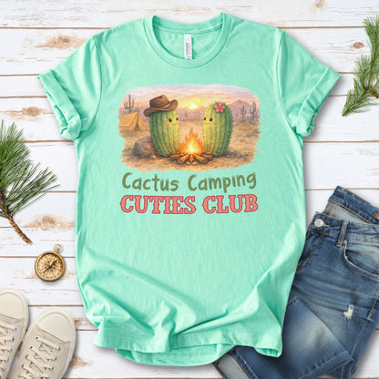 Cactus Camping Cuties Club Desert Campfire Cute Cactus T-Shirt