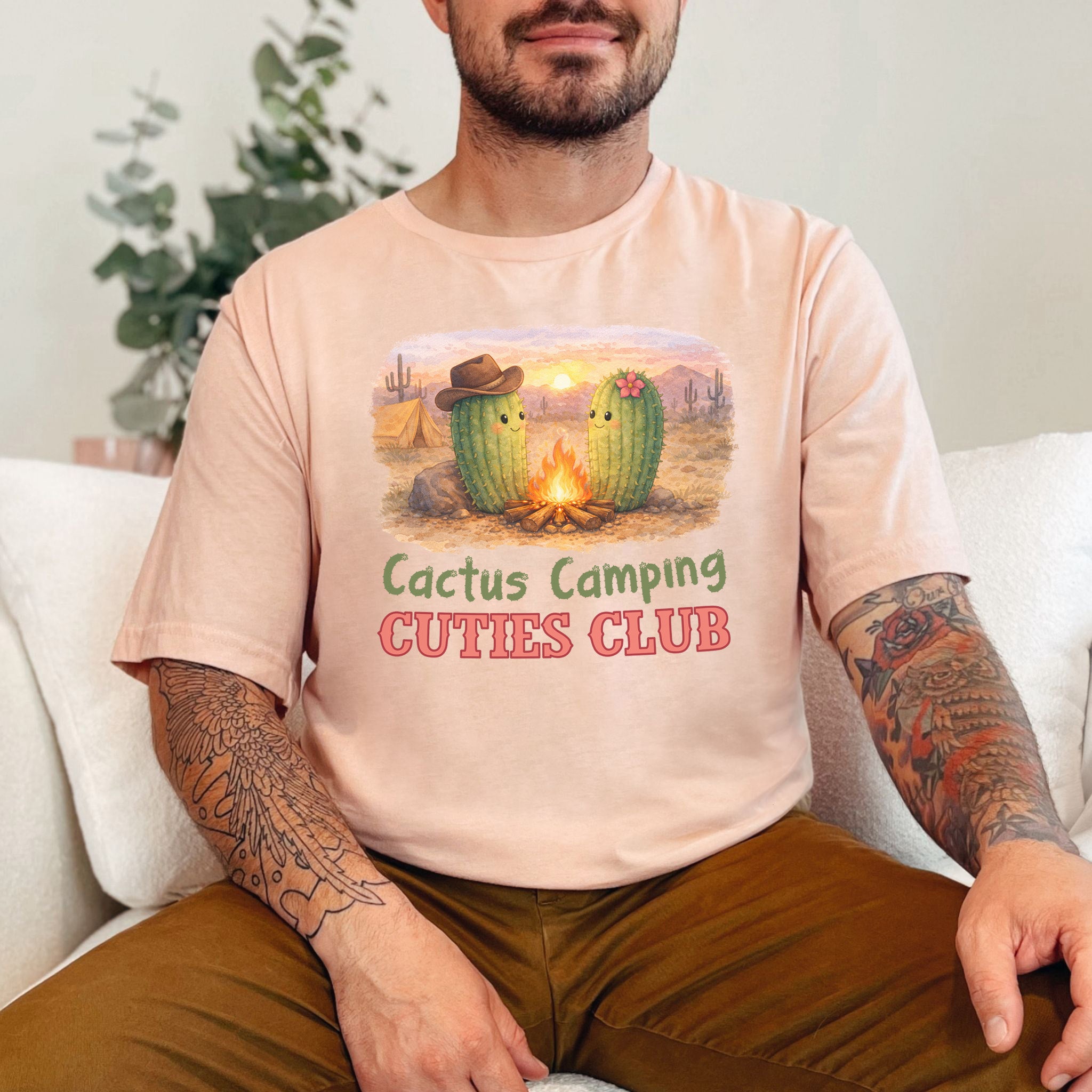 Cactus Camping Cuties Club Desert Campfire Cute Cactus T-Shirt