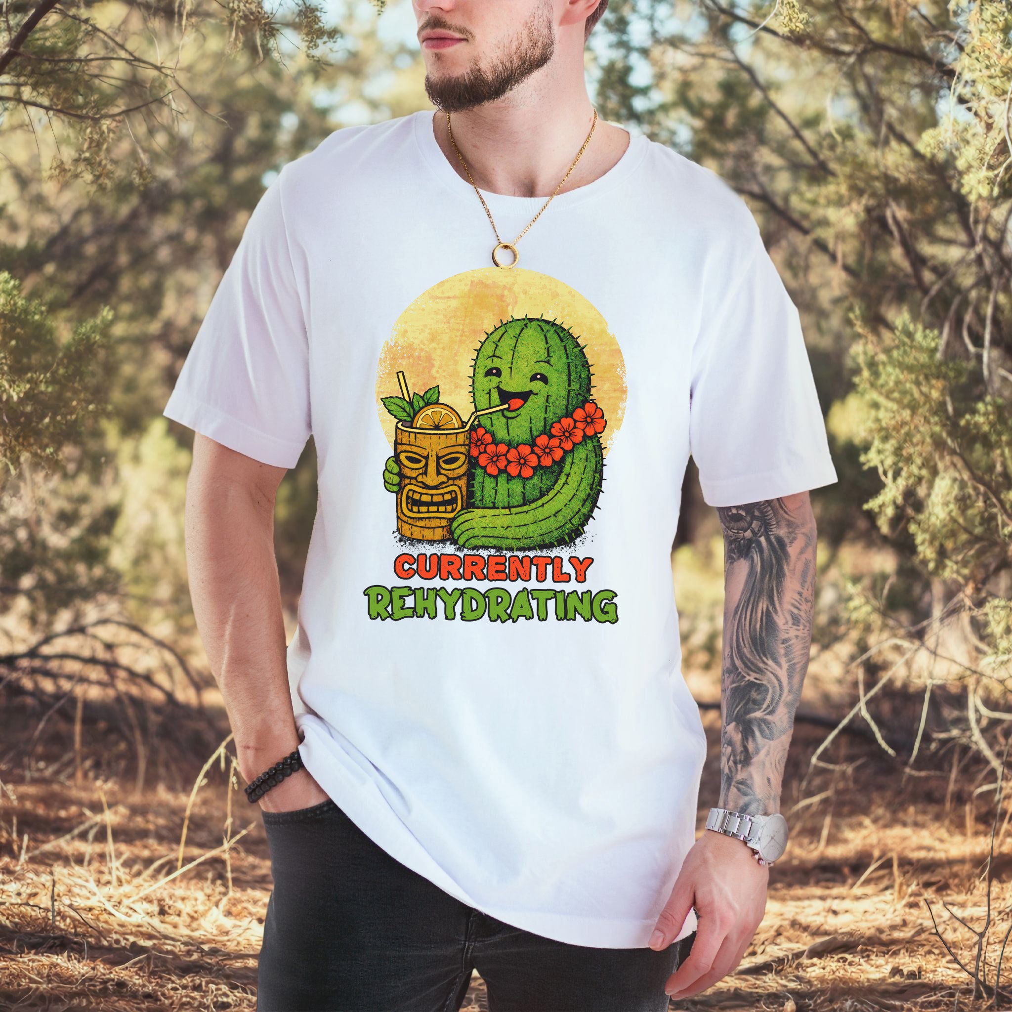 Currently Rehydrating Cactus T-Shirt – Funny Desert Vacation Tee