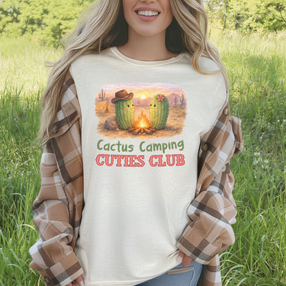 Cactus Camping Cuties Club Desert Campfire Cute Cactus T-Shirt