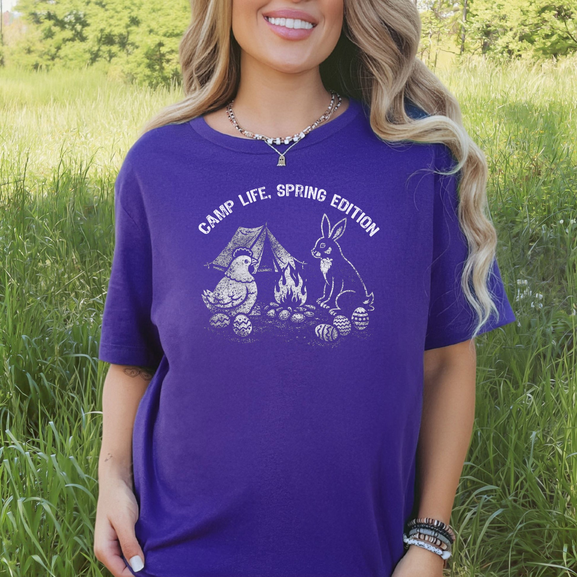 Camp Life Spring Edition T-Shirt Funny Easter Bunny Chicken Camping Gift