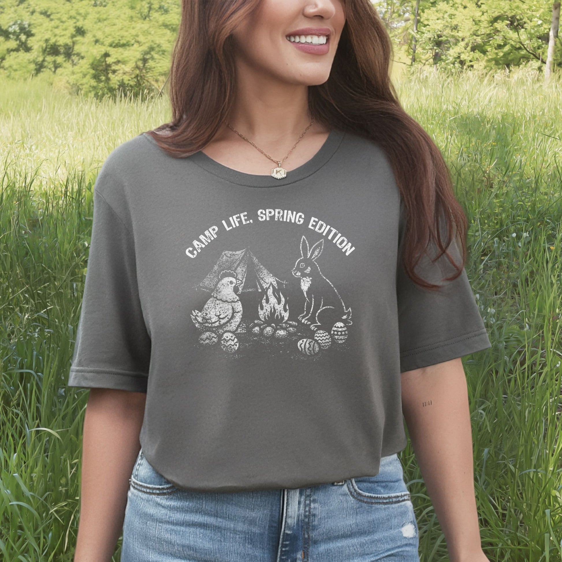 Camp Life Spring Edition T-Shirt Funny Easter Bunny Chicken Camping Gift