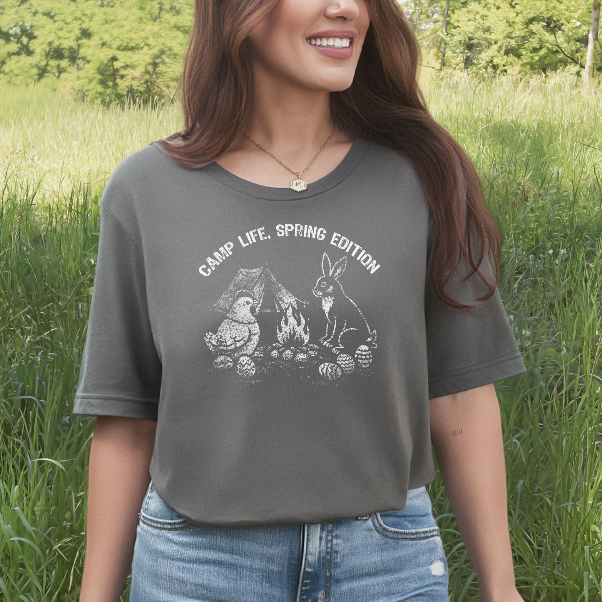 Camp Life Spring Edition T-Shirt Funny Easter Bunny Chicken Camping Gift