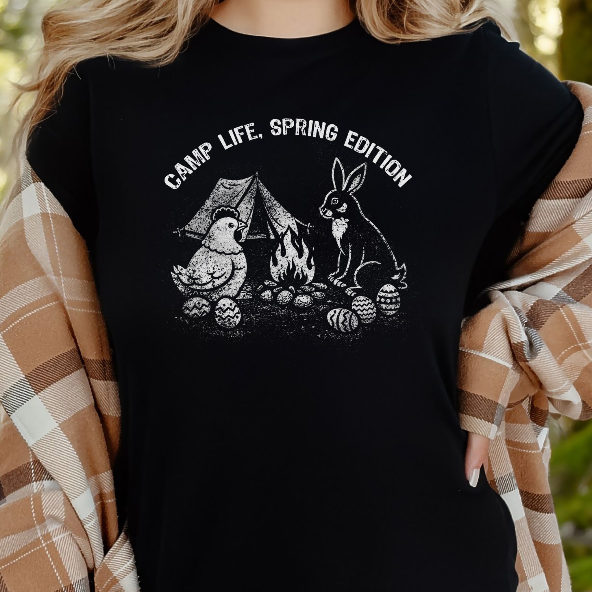 Camp Life Spring Edition T-Shirt Funny Easter Bunny Chicken Camping Gift