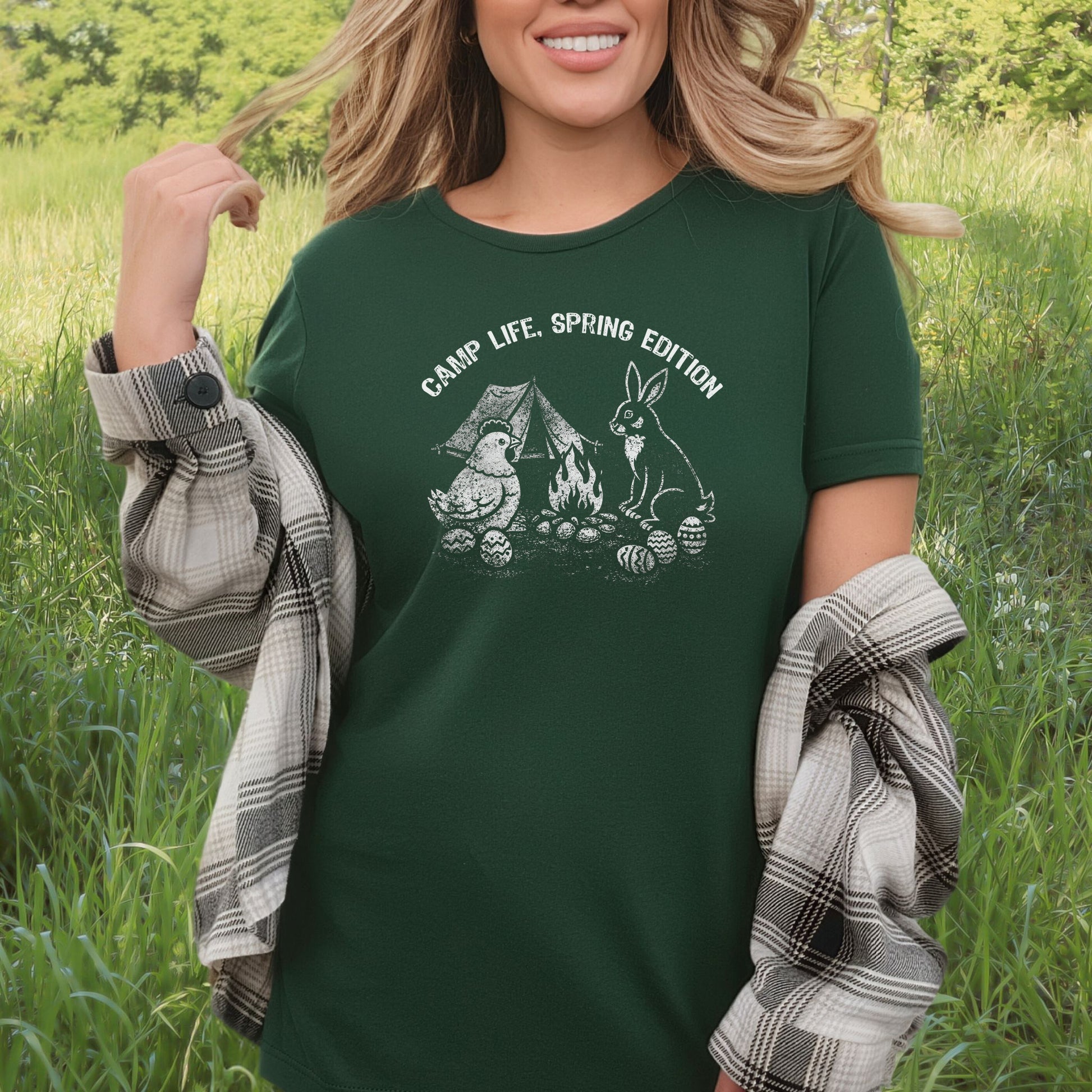Camp Life Spring Edition T-Shirt Funny Easter Bunny Chicken Camping Gift