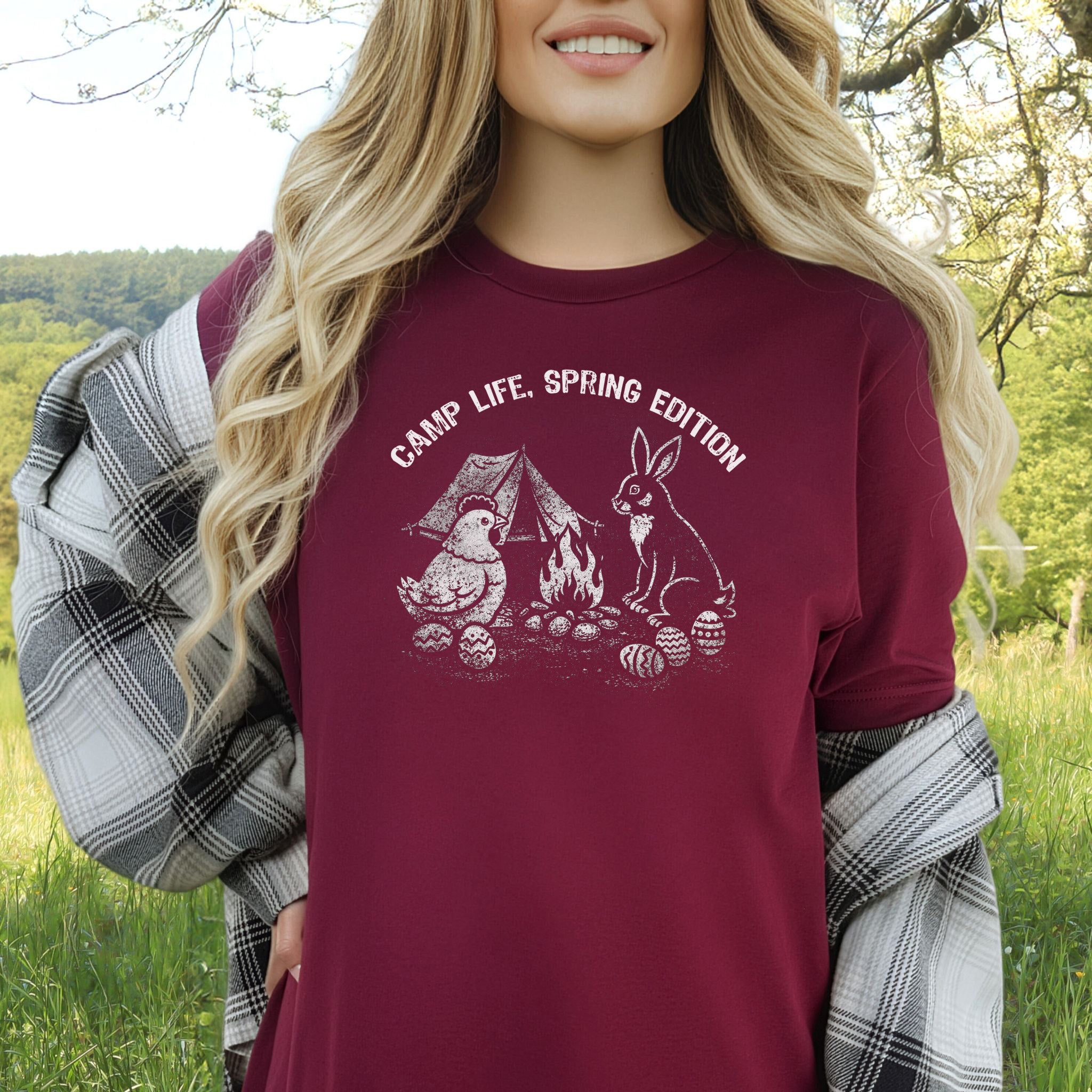 Camp Life Spring Edition T-Shirt Funny Easter Bunny Chicken Camping Gift