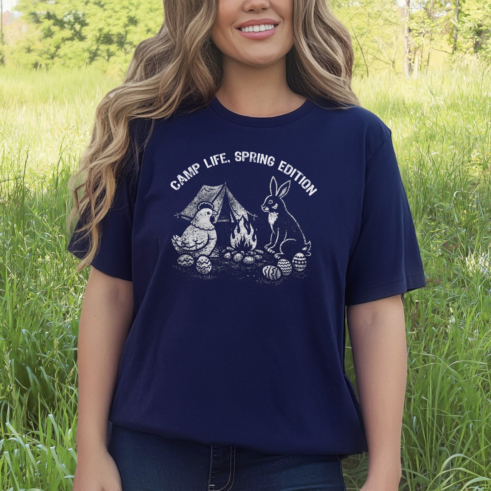 Camp Life Spring Edition T-Shirt Funny Easter Bunny Chicken Camping Gift