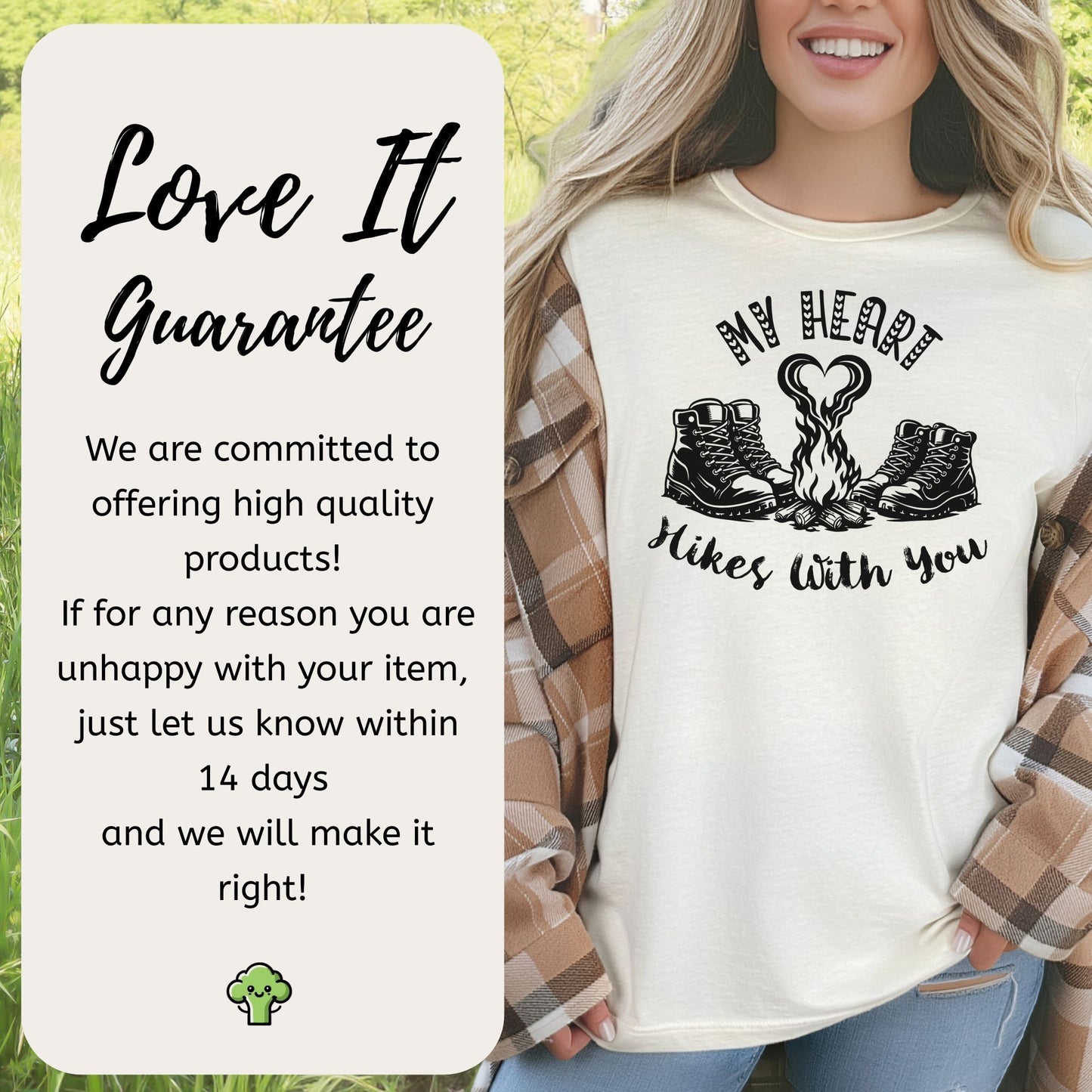 My Heart Hikes With You – Romantic Hiking Valentine Campfire Shirt