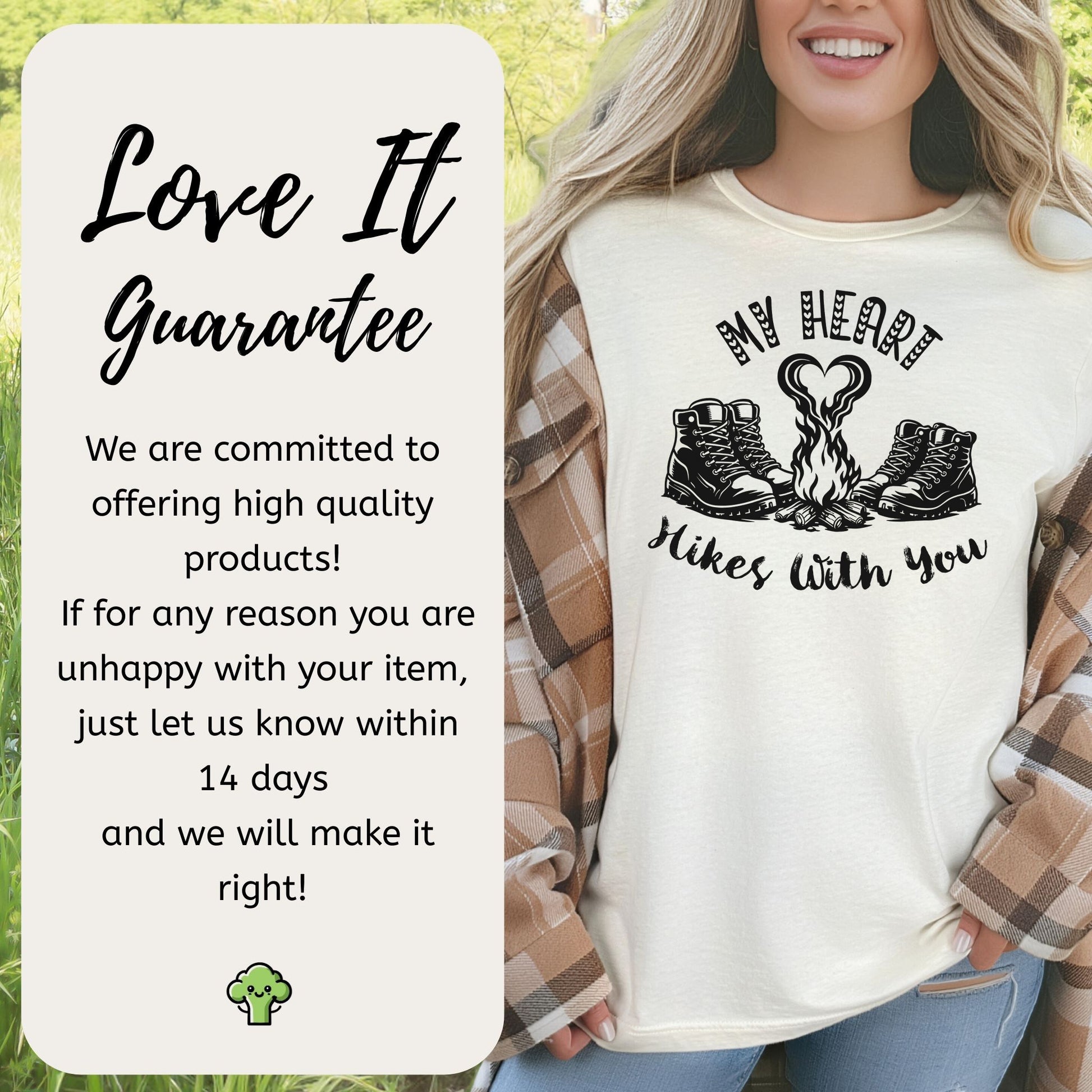 My Heart Hikes With You – Romantic Hiking Valentine Campfire Shirt
