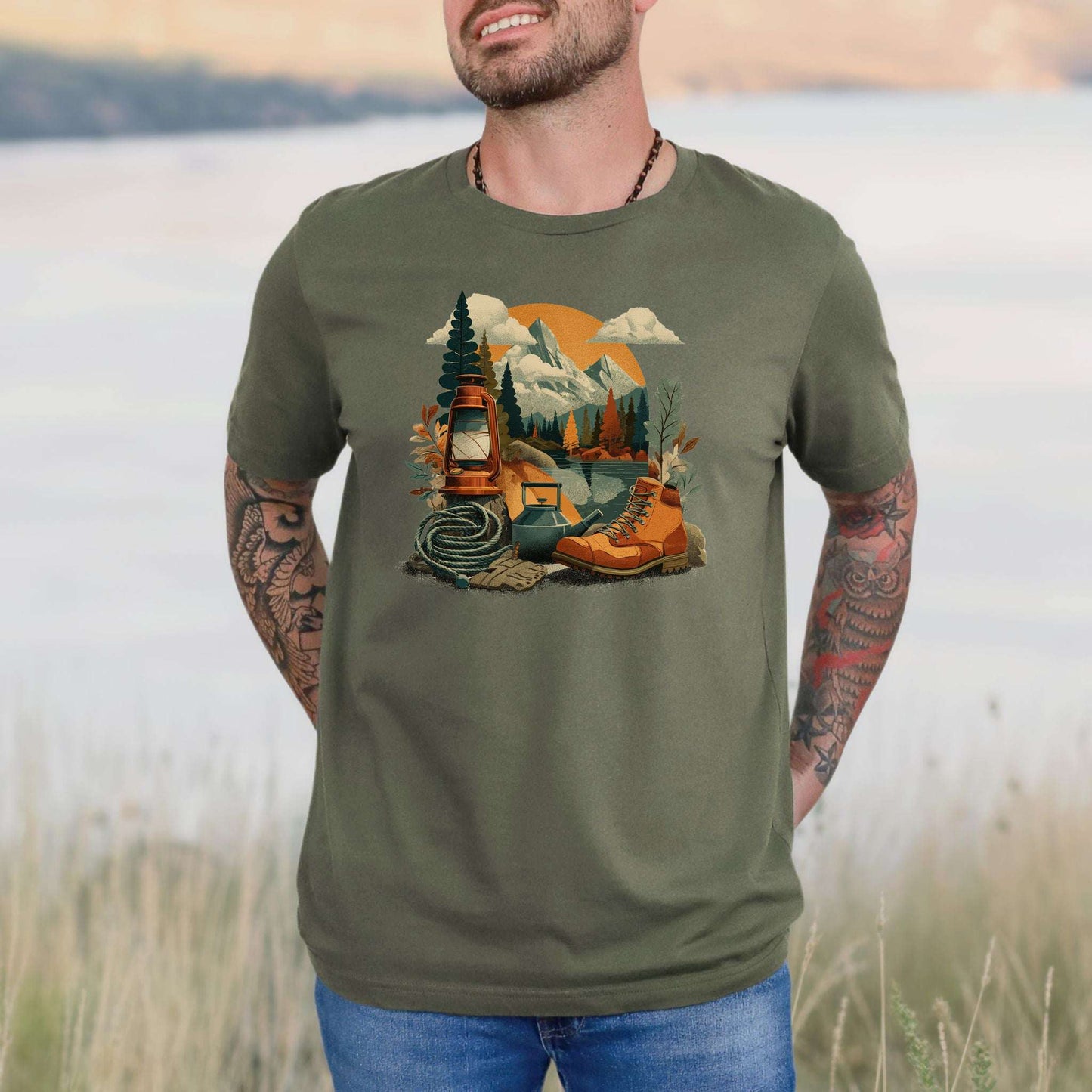Camp Set Hiking Boots T-Shirt – Retro Outdoor Adventure Tee