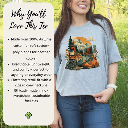 Camp Set Hiking Boots T-Shirt – Retro Outdoor Adventure Tee