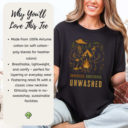 Campfire Legends T-Shirt – Funny Bigfoot & Bear Camping Tee