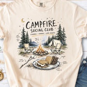 Campfire Social Club Comfort Colors Shirt – S’mores Camping T-Shirt