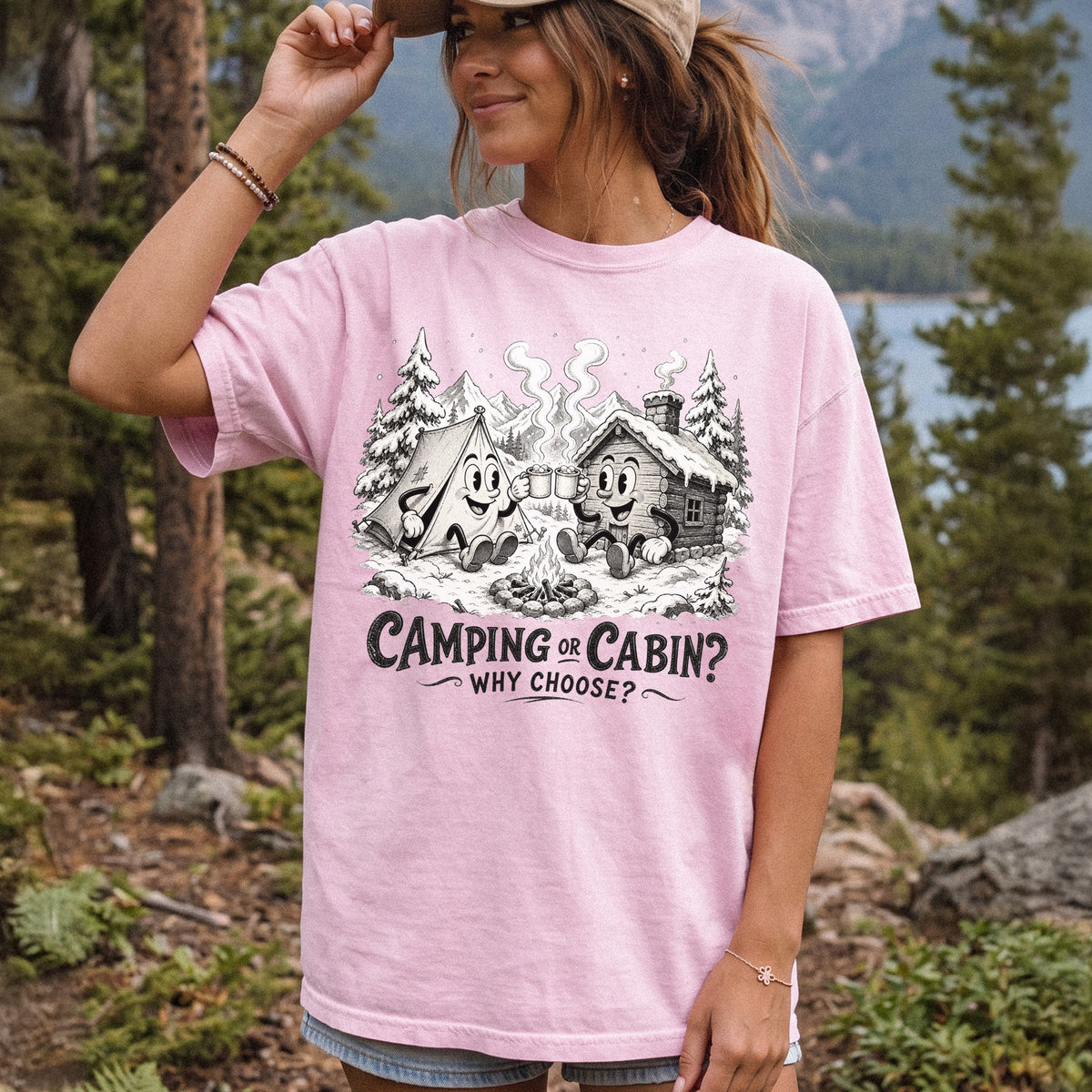 Camping or Cabin? Why Choose Comfort Colors Shirt – Retro Winter Camping Tee