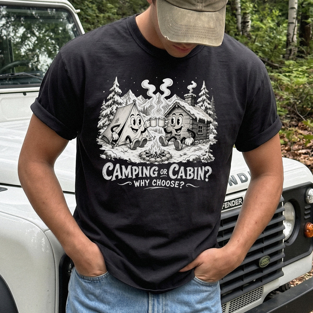 Camping or Cabin? Why Choose Comfort Colors Shirt – Retro Winter Camping Tee