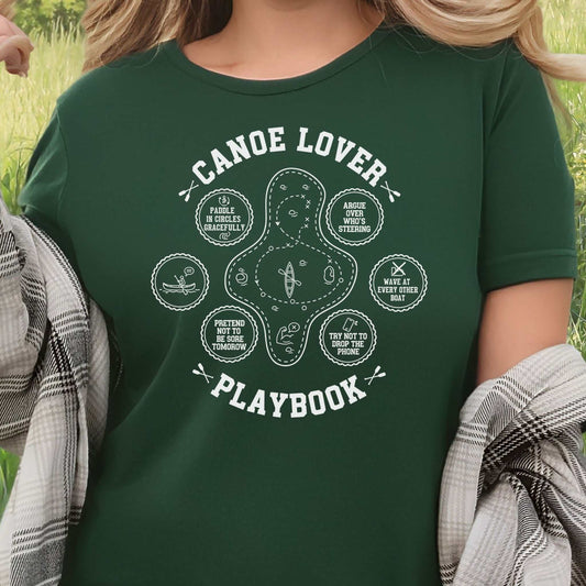 Canoe Lover Playbook T-Shirt – Lake Day Adventure Humor Tee