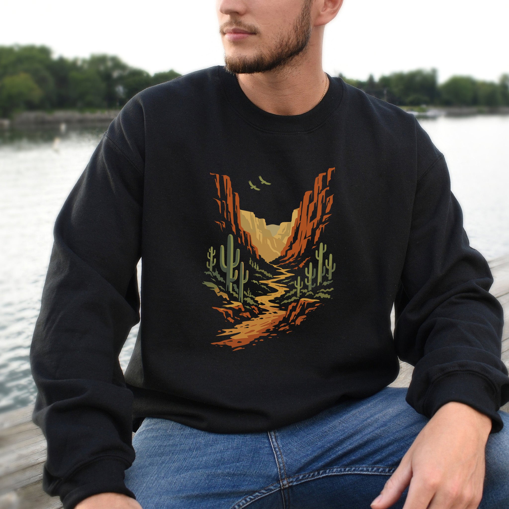 Canyon Path Vintage Desert Hike & Cactus Trail Sweatshirt