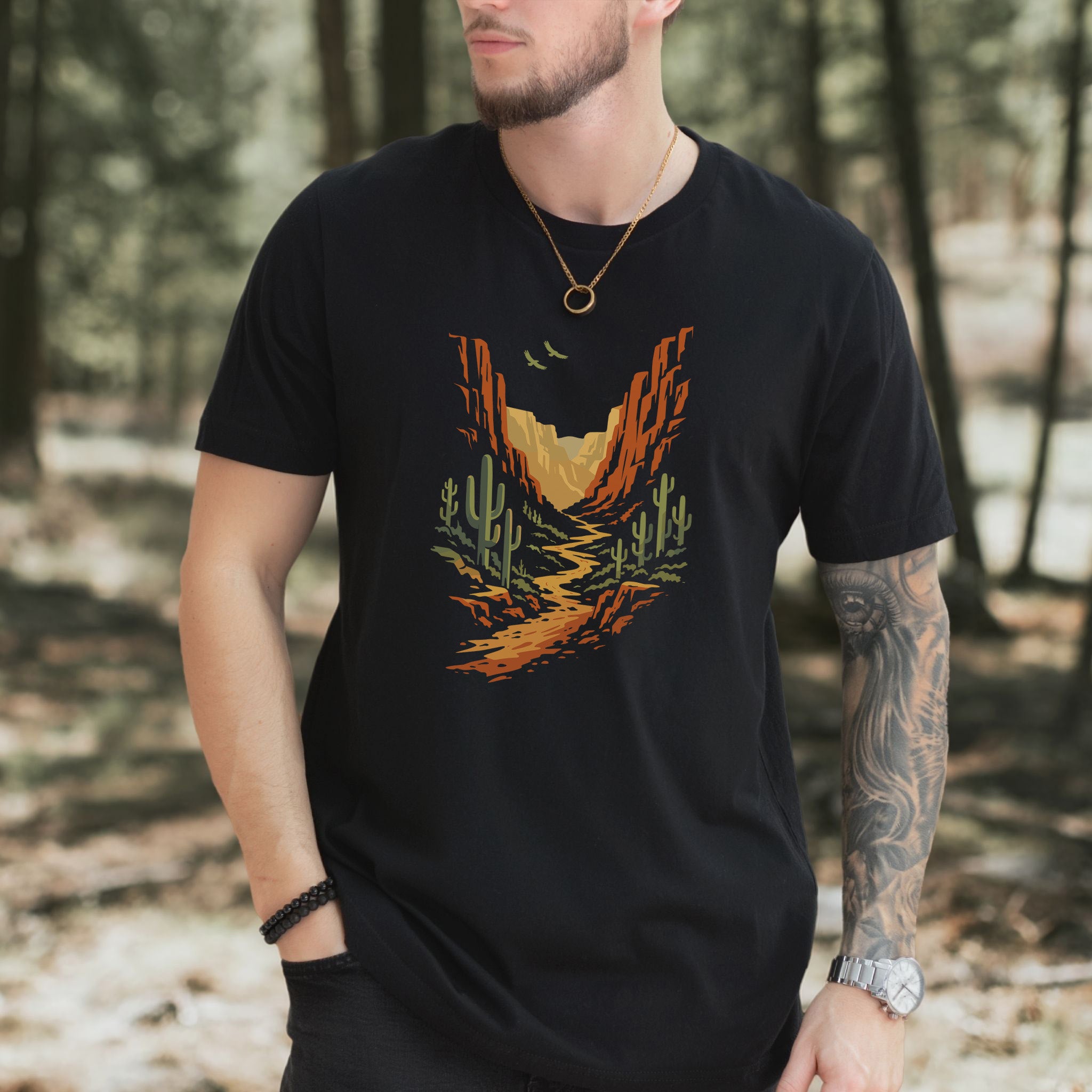 Canyon Path T-Shirt – Vintage Desert Hike & Cactus Trail Tee