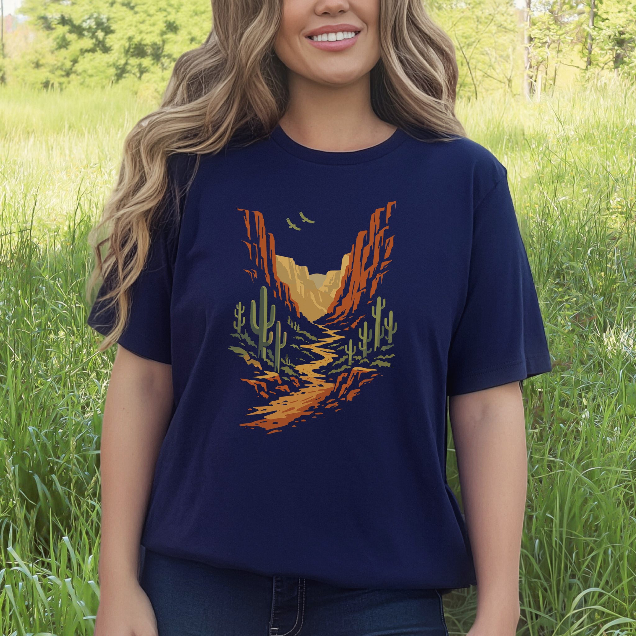 Canyon Path T-Shirt – Vintage Desert Hike & Cactus Trail Tee