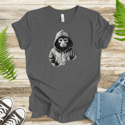 Monkey in a Hoodie T-Shirt – Realistic and Playful Design - TShirtree