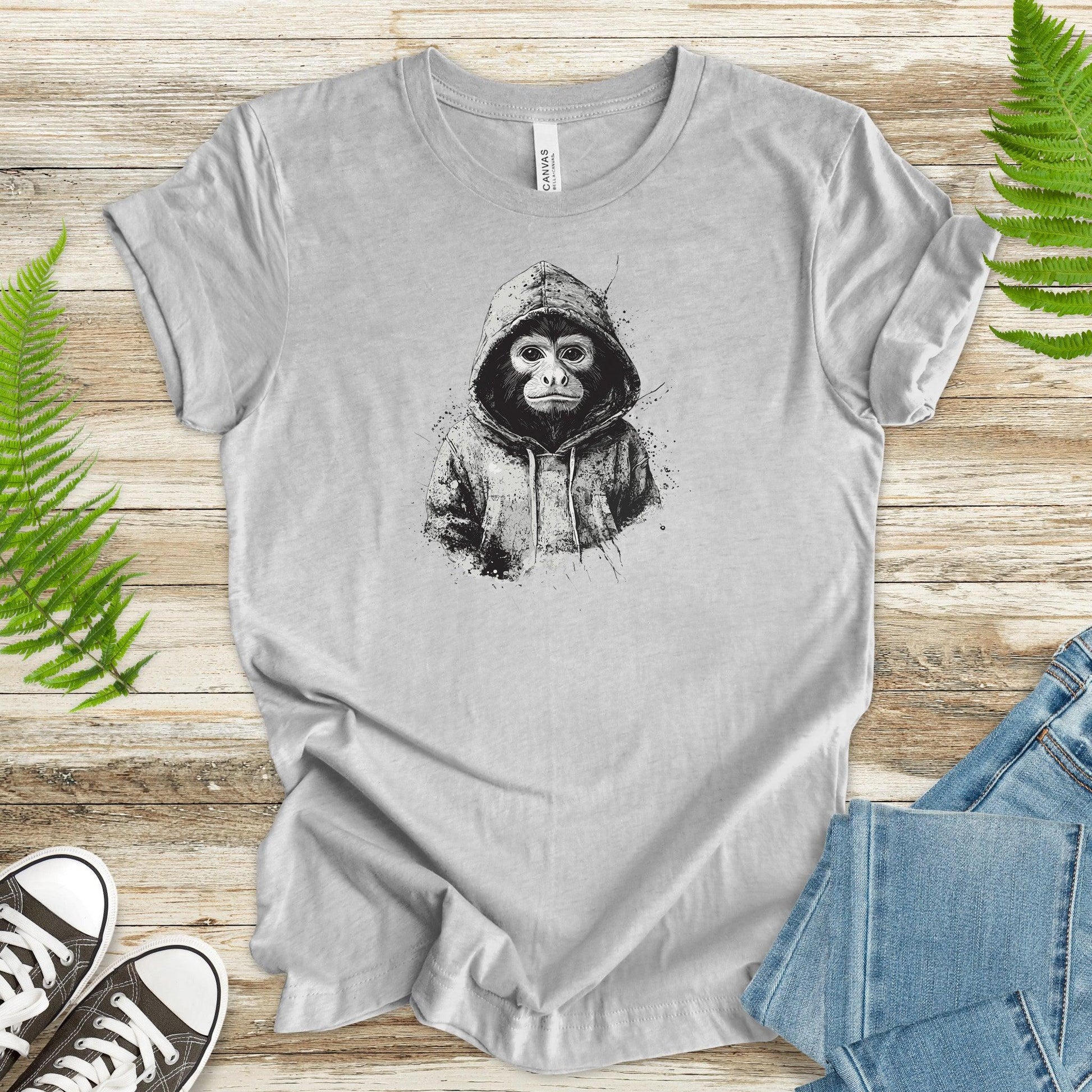 Monkey in a Hoodie T-Shirt – Realistic and Playful Design - TShirtree