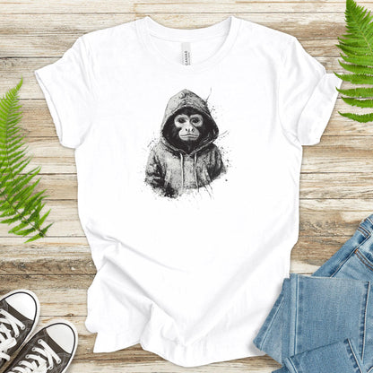 Monkey in a Hoodie T-Shirt – Realistic and Playful Design - TShirtree