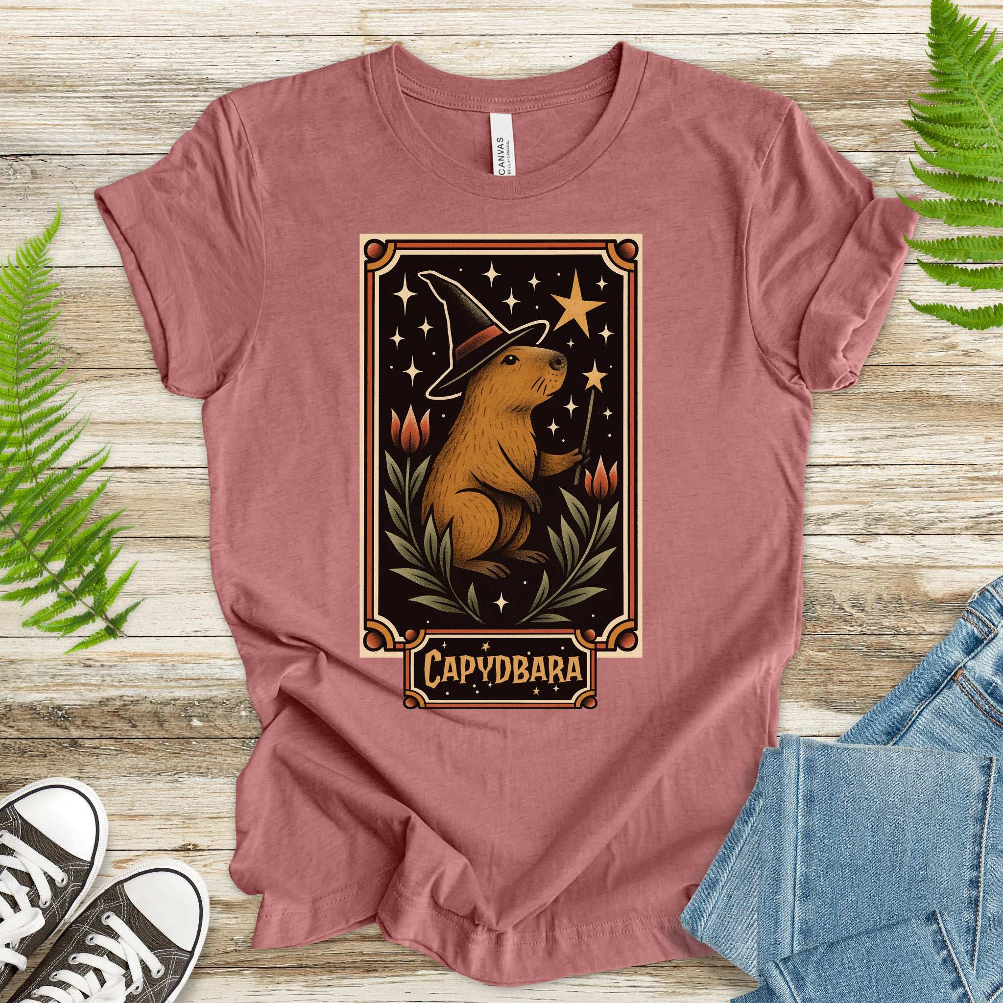 Capydbara Halloween T-Shirt – Wizard Capybara Retro Magic Tee