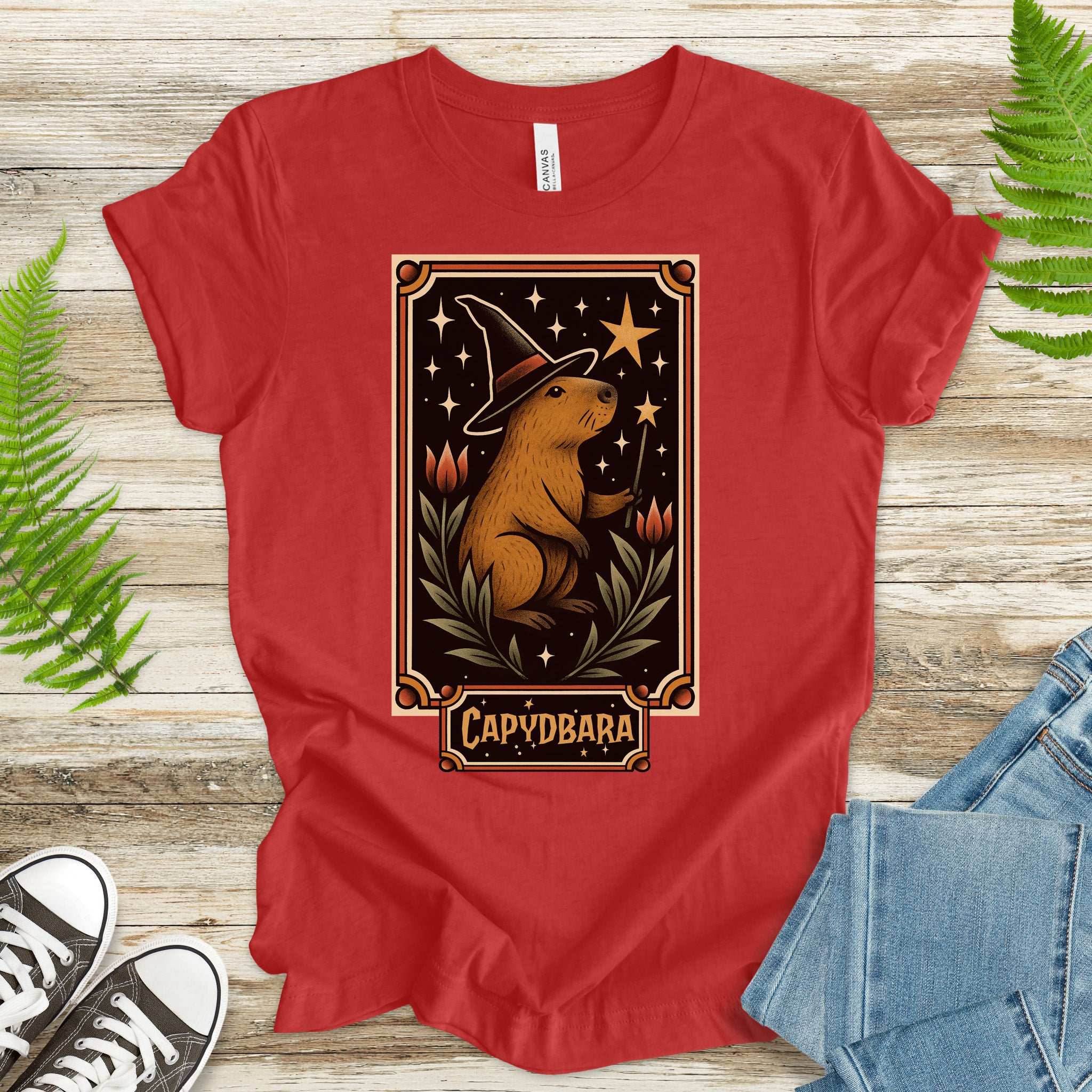 Capydbara Halloween T-Shirt – Wizard Capybara Retro Magic Tee