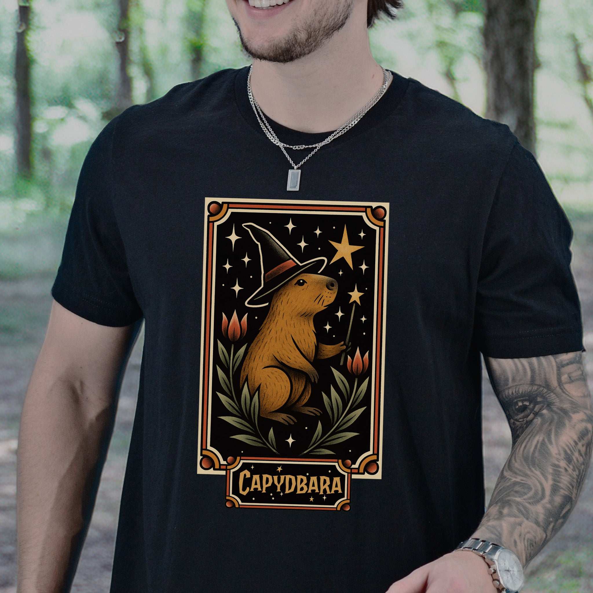 Capydbara Halloween T-Shirt – Wizard Capybara Retro Magic Tee