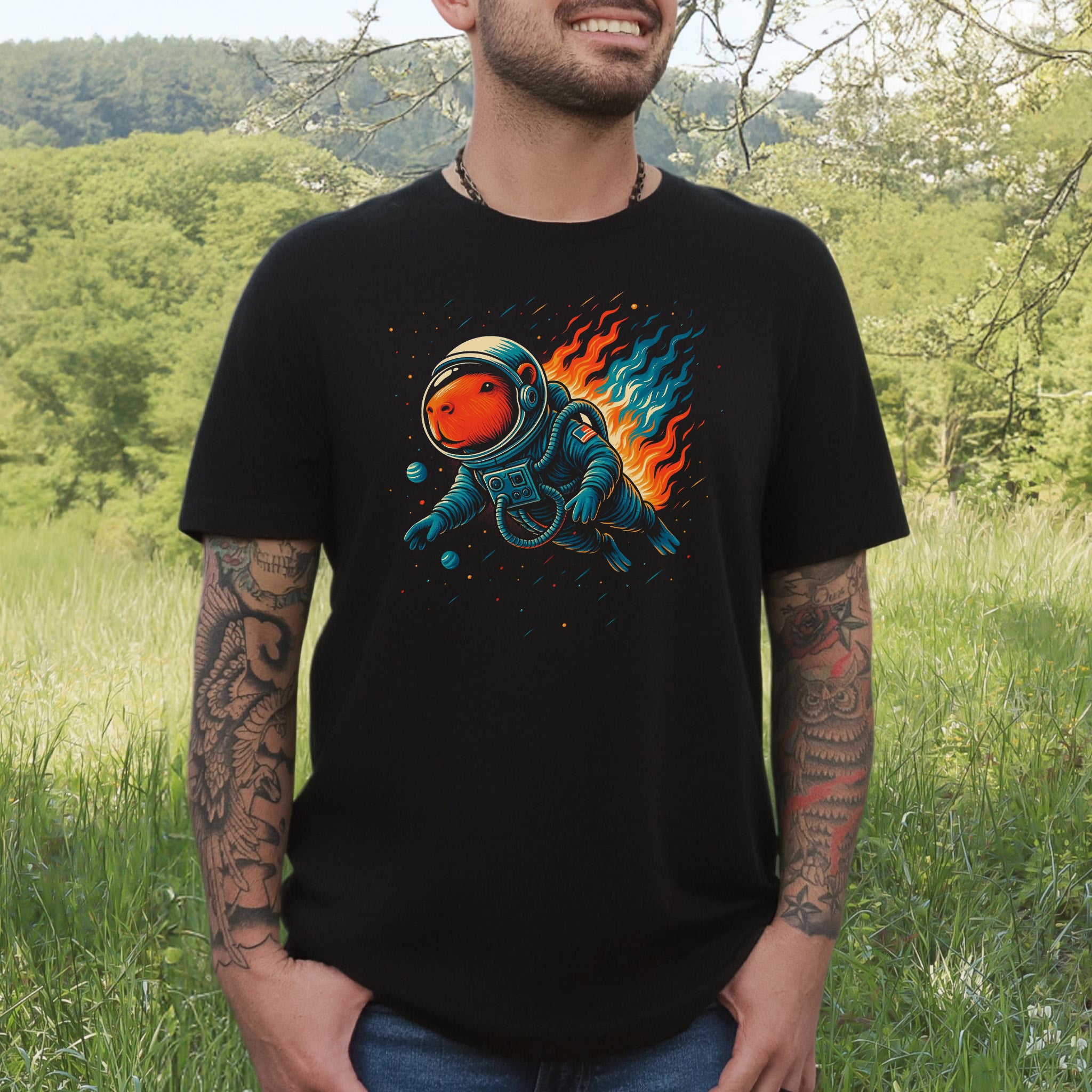 Capybara Astronaut Space Fantasy T-Shirt