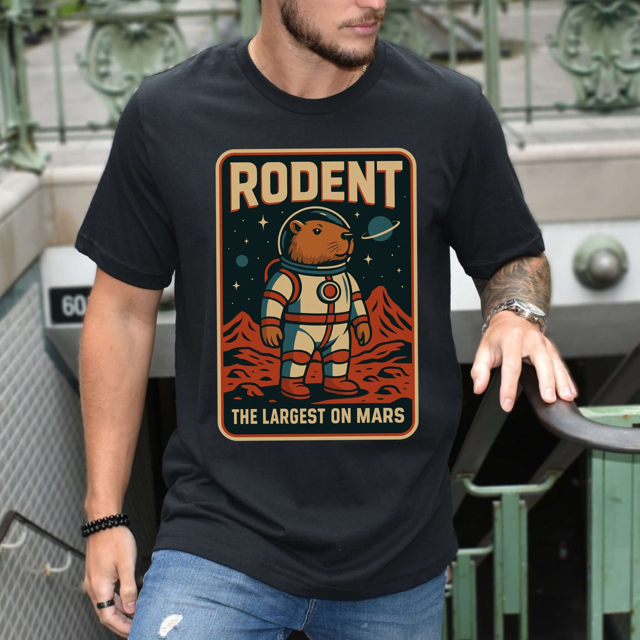 Largest Rodent on Mars Shirt – Capybara Space Explorer T-Shirt