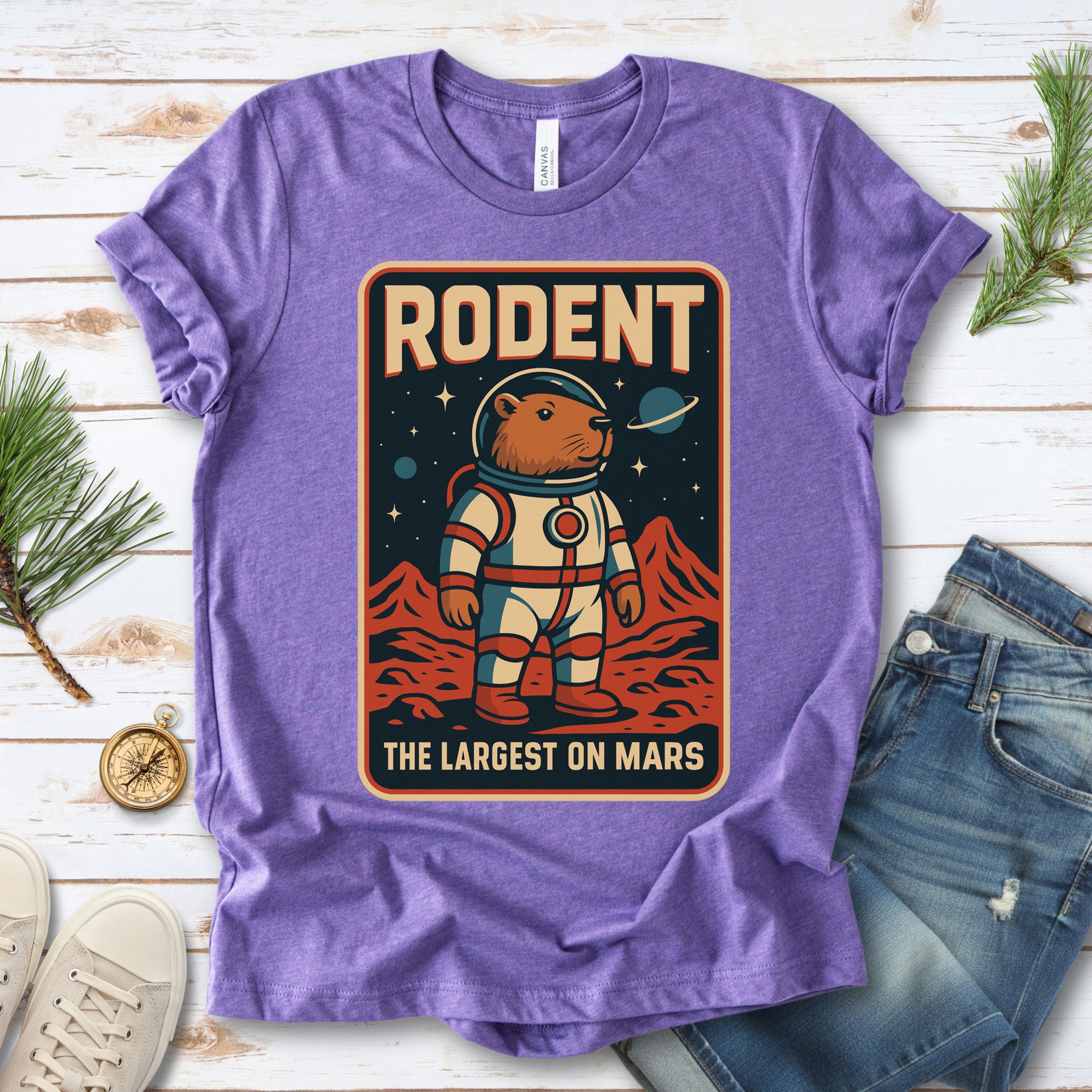 Largest Rodent on Mars Shirt – Capybara Space Explorer T-Shirt