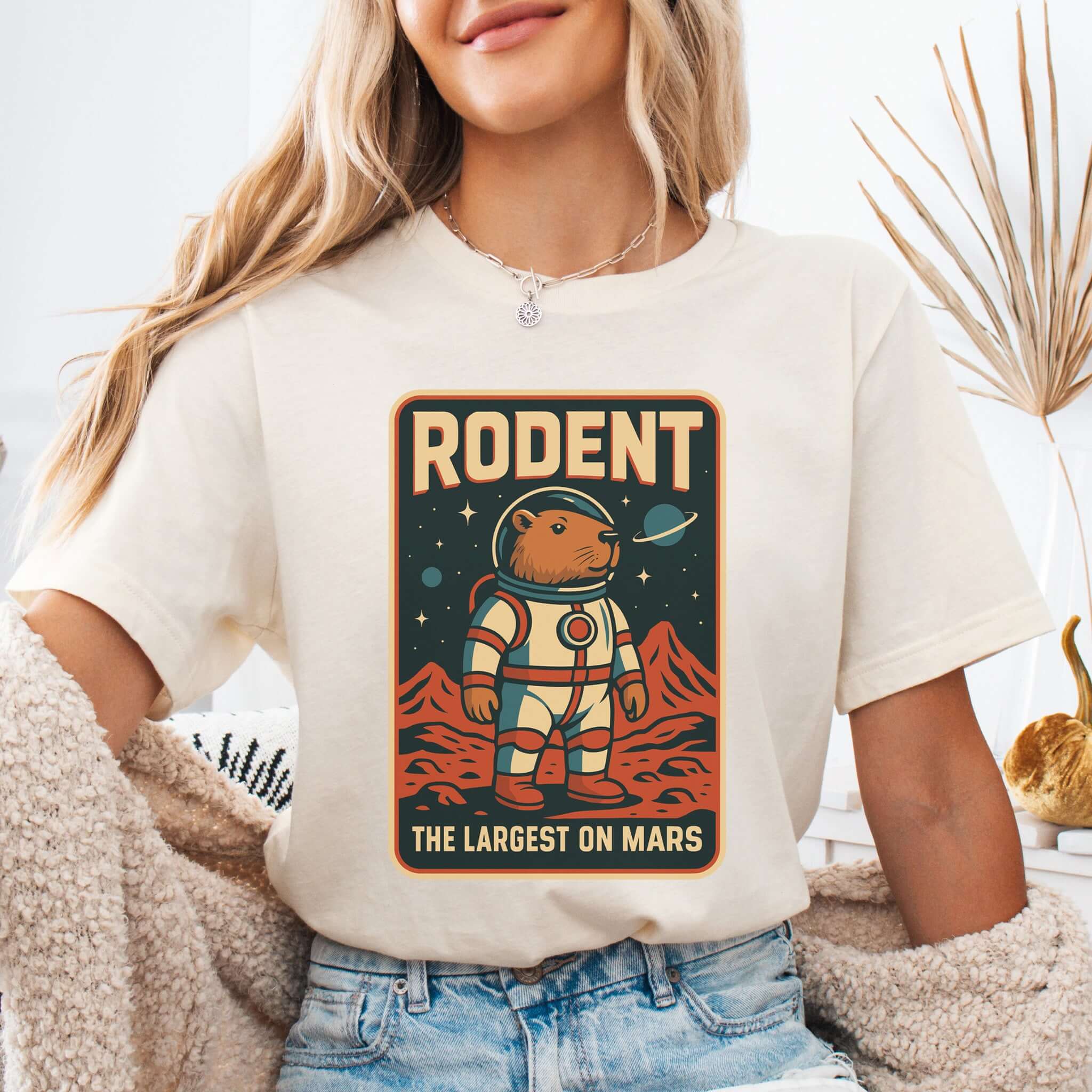 Largest Rodent on Mars Shirt – Capybara Space Explorer T-Shirt