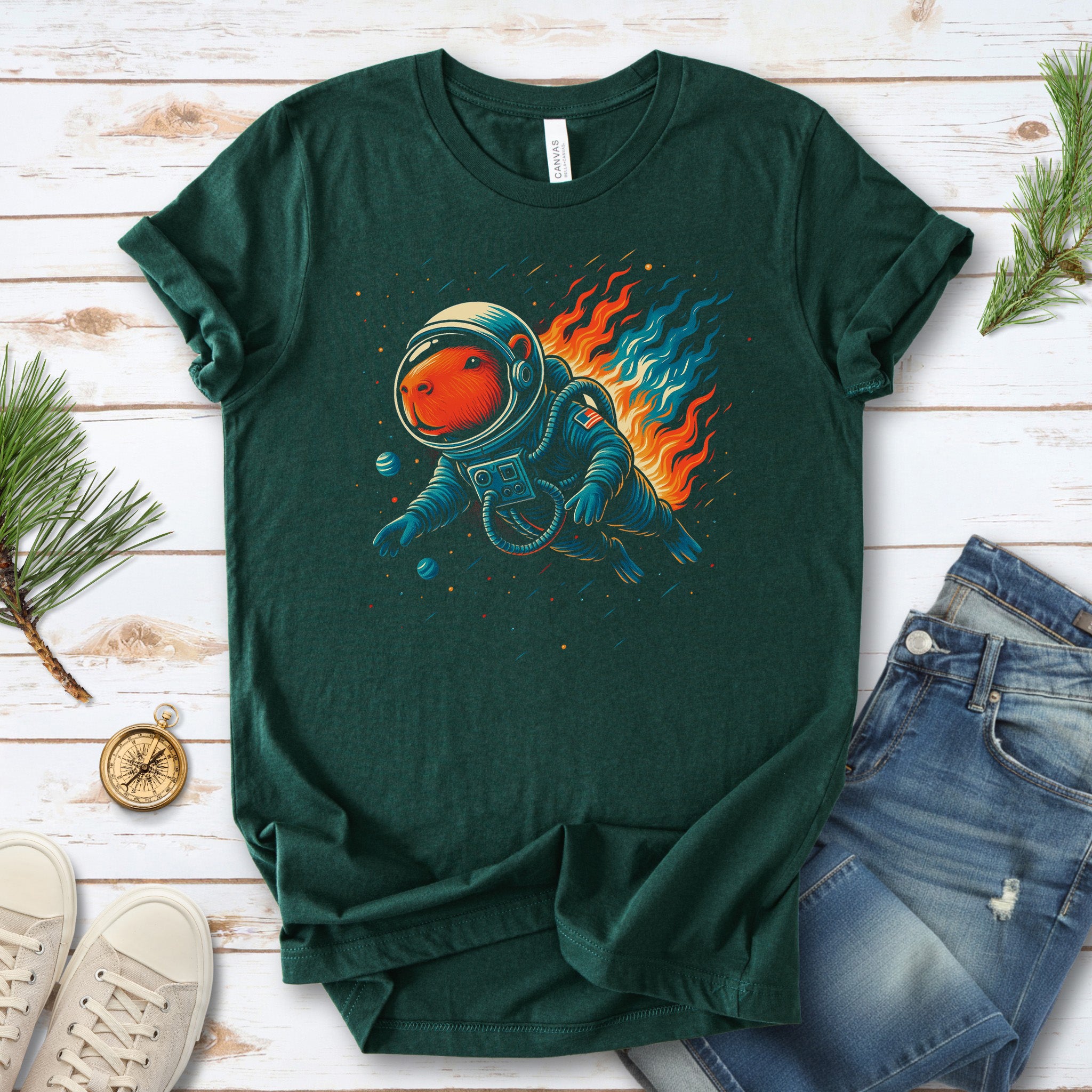 Capybara Astronaut Space Fantasy T-Shirt