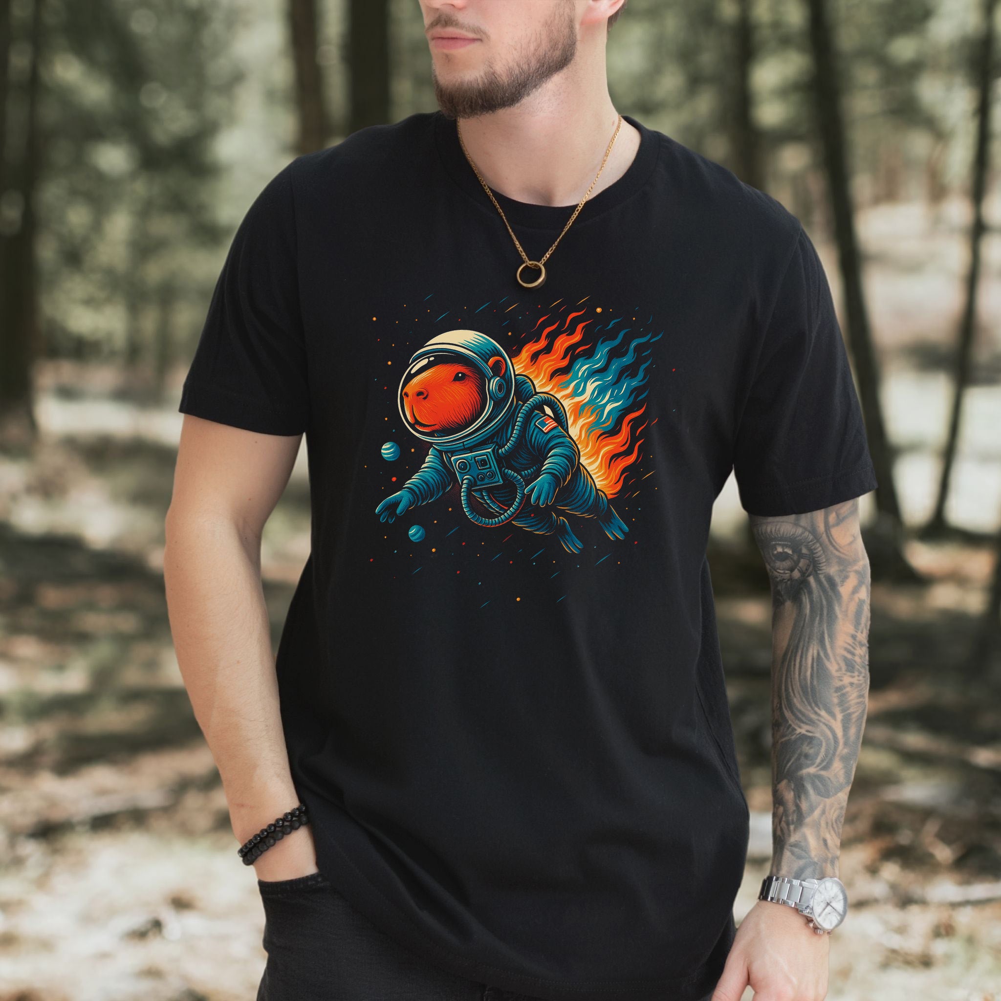 Capybara Astronaut Space Fantasy T-Shirt