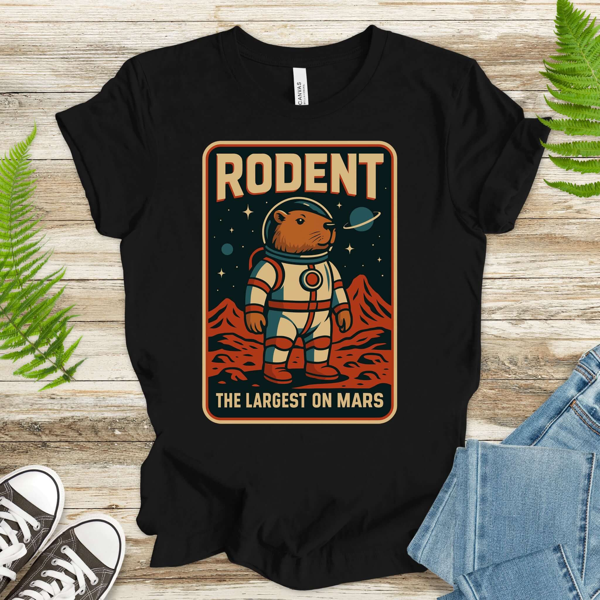Largest Rodent on Mars Shirt – Capybara Space Explorer T-Shirt