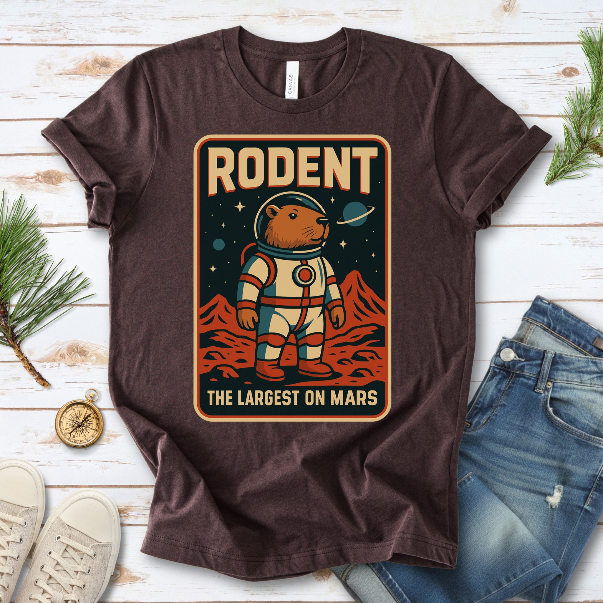 Largest Rodent on Mars Shirt – Capybara Space Explorer T-Shirt