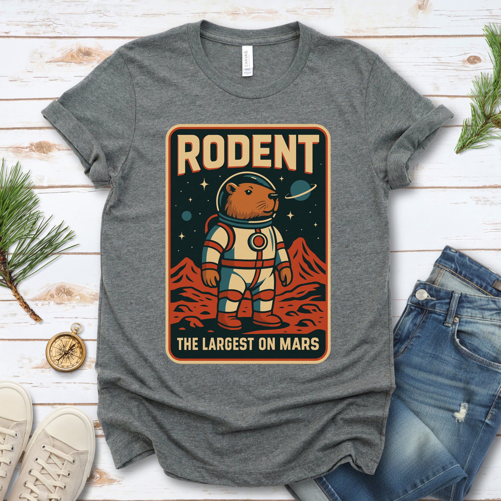 Largest Rodent on Mars Shirt – Capybara Space Explorer T-Shirt