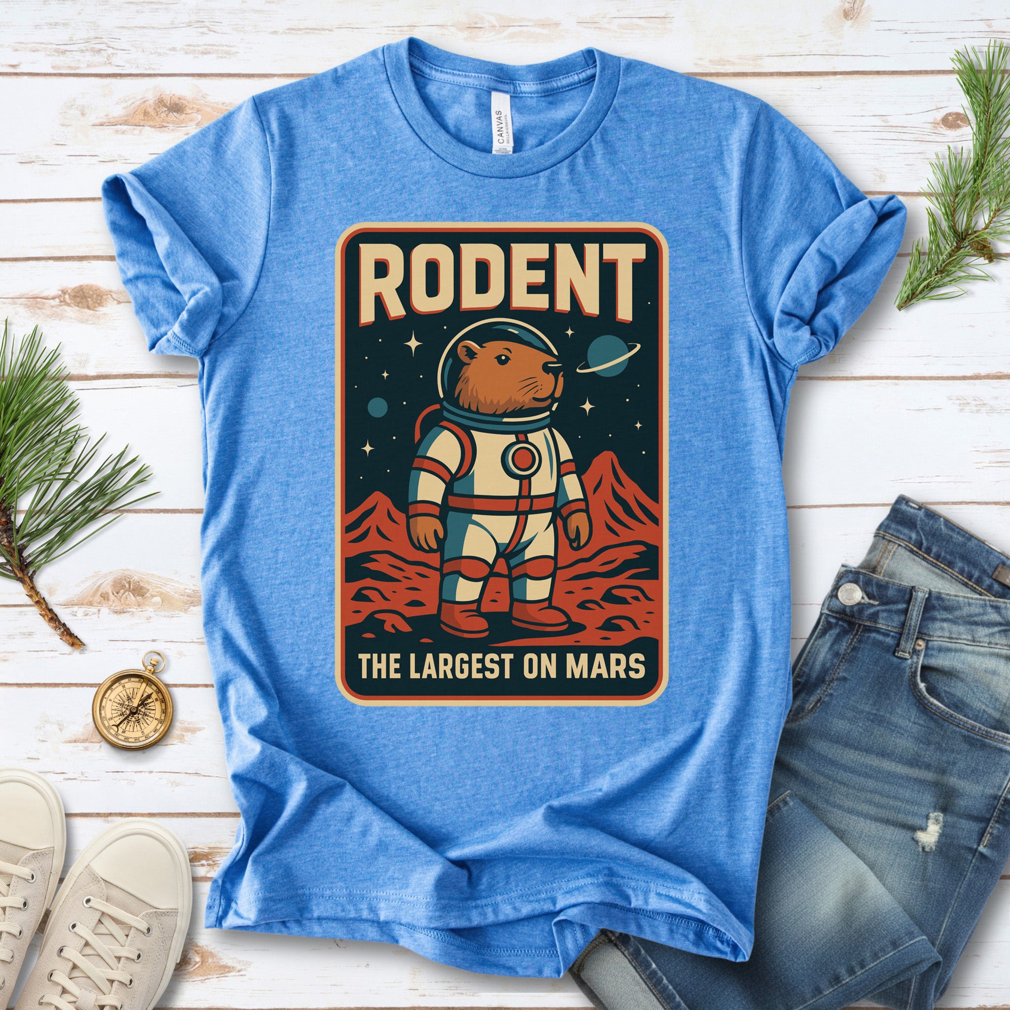 Largest Rodent on Mars Shirt – Capybara Space Explorer T-Shirt