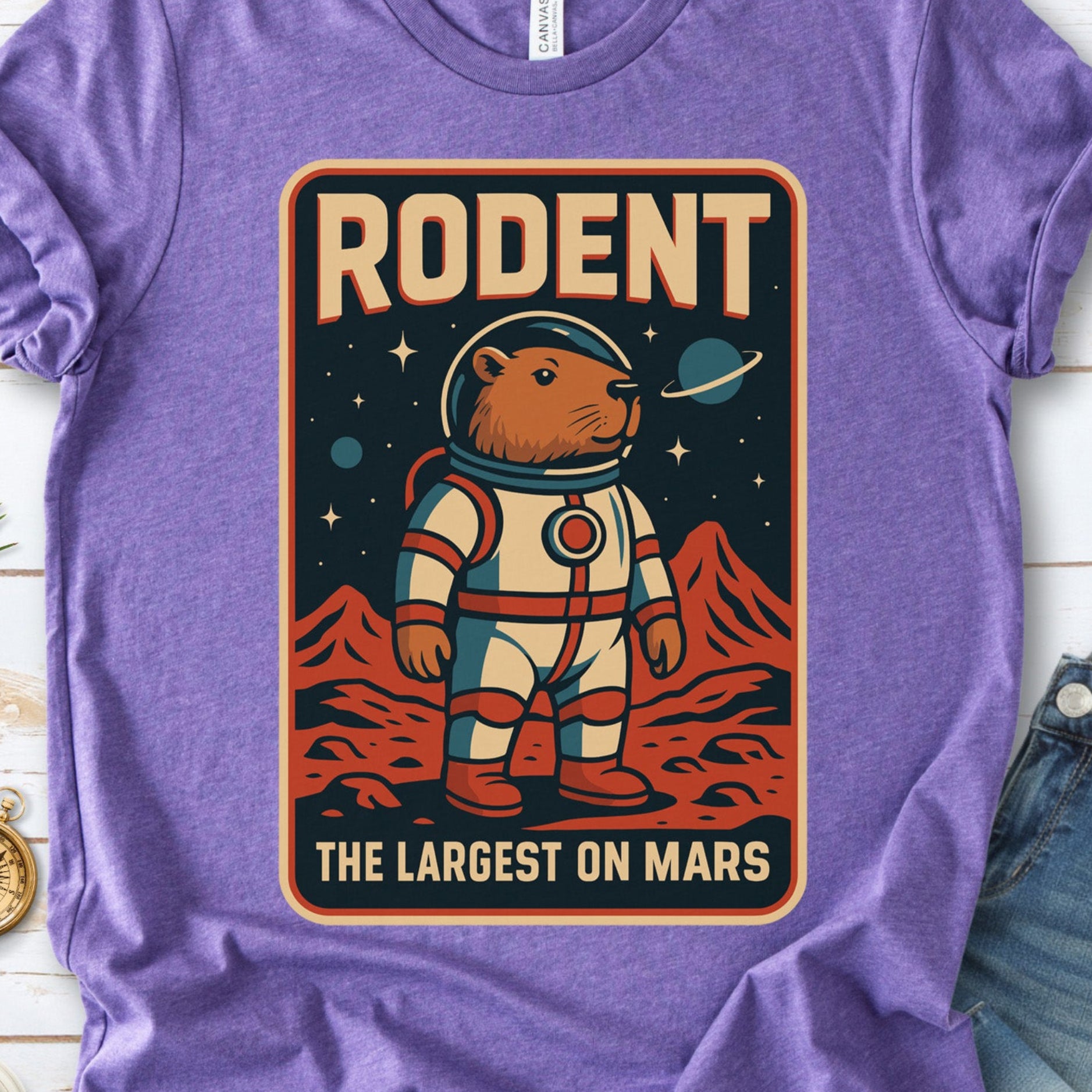 Largest Rodent on Mars Shirt – Capybara Space Explorer T-Shirt