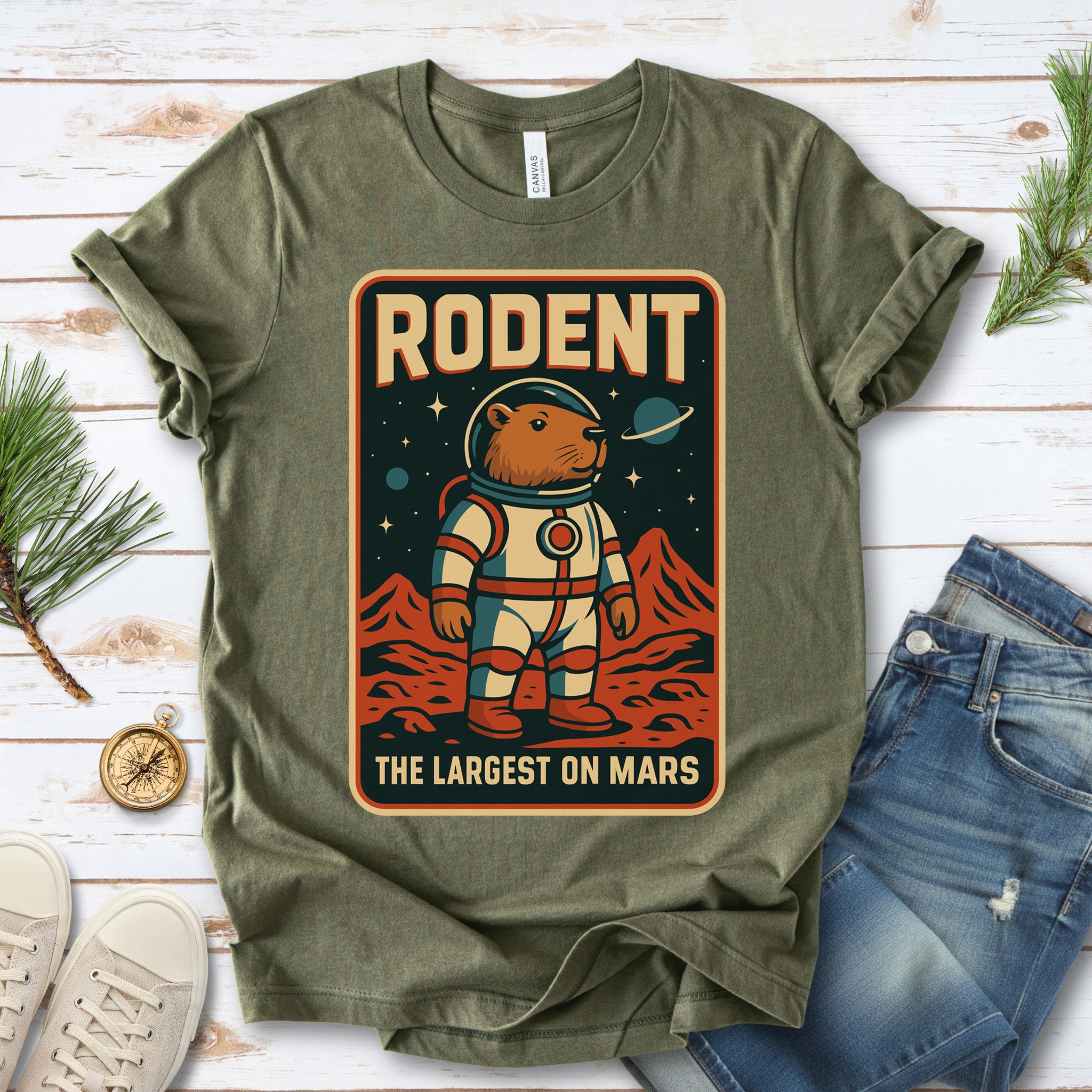 Largest Rodent on Mars Shirt – Capybara Space Explorer T-Shirt
