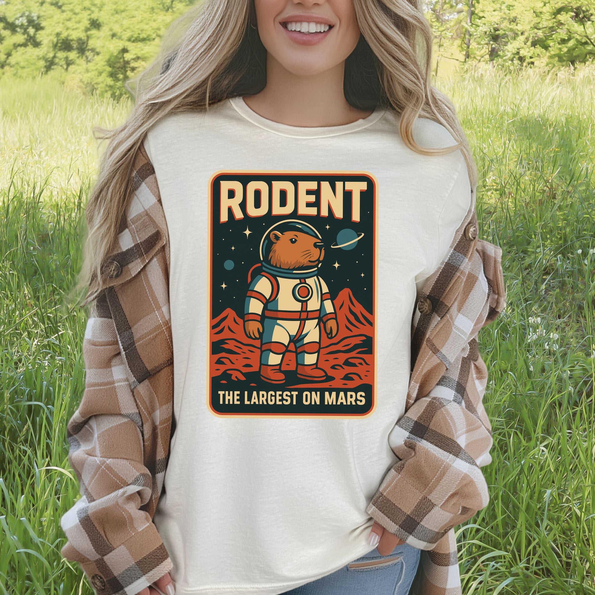 Largest Rodent on Mars Shirt – Capybara Space Explorer T-Shirt