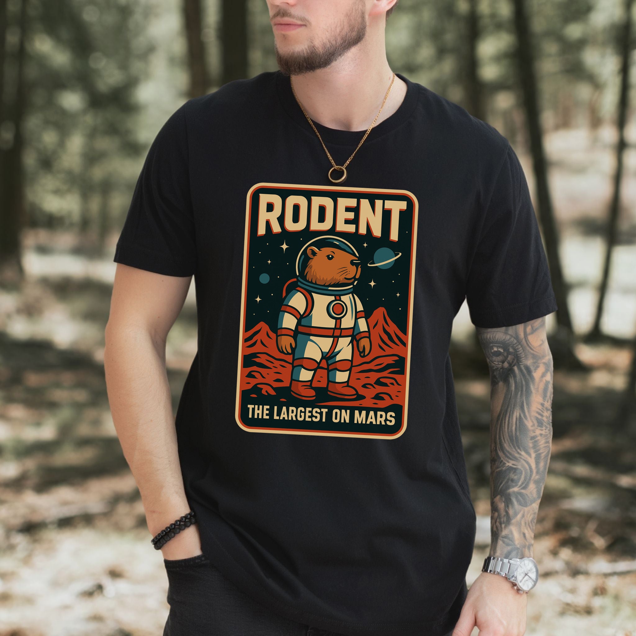 Largest Rodent on Mars Shirt – Capybara Space Explorer T-Shirt