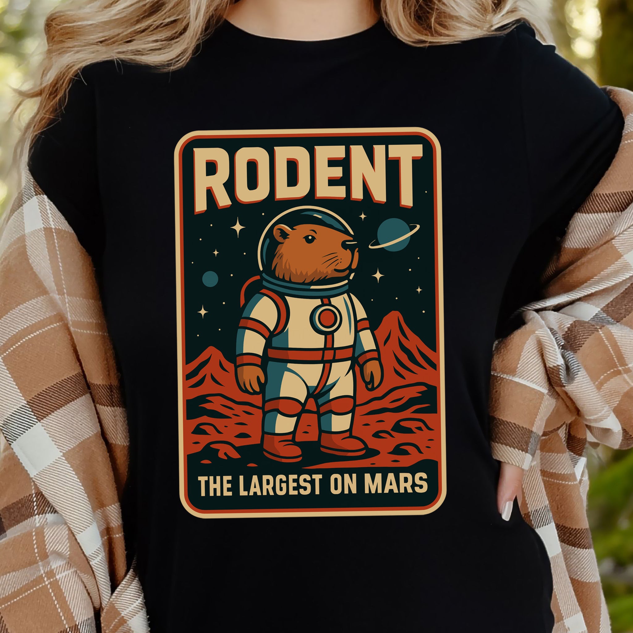 Largest Rodent on Mars Shirt – Capybara Space Explorer T-Shirt