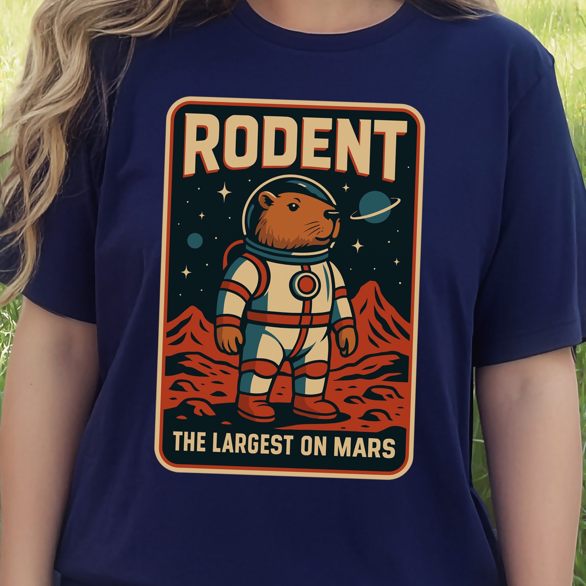 Largest Rodent on Mars Shirt – Capybara Space Explorer T-Shirt