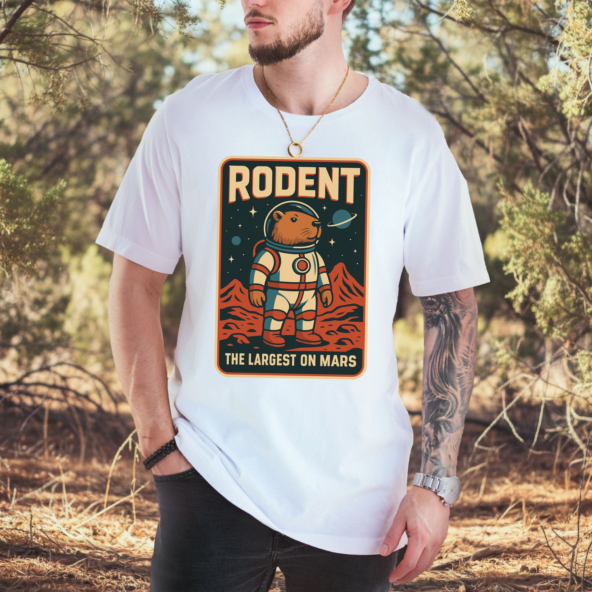 Largest Rodent on Mars Shirt – Capybara Space Explorer T-Shirt