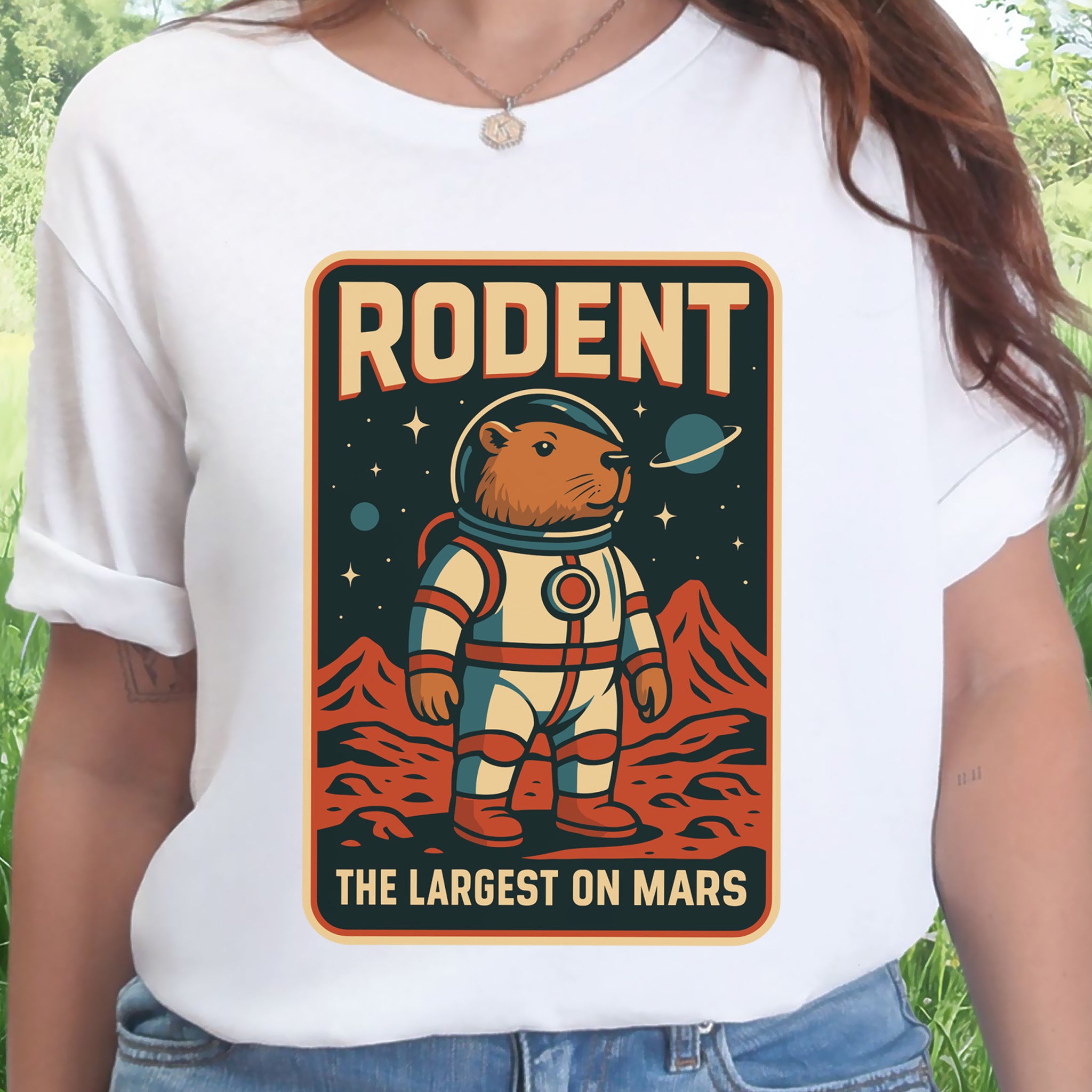 Largest Rodent on Mars Shirt – Capybara Space Explorer T-Shirt