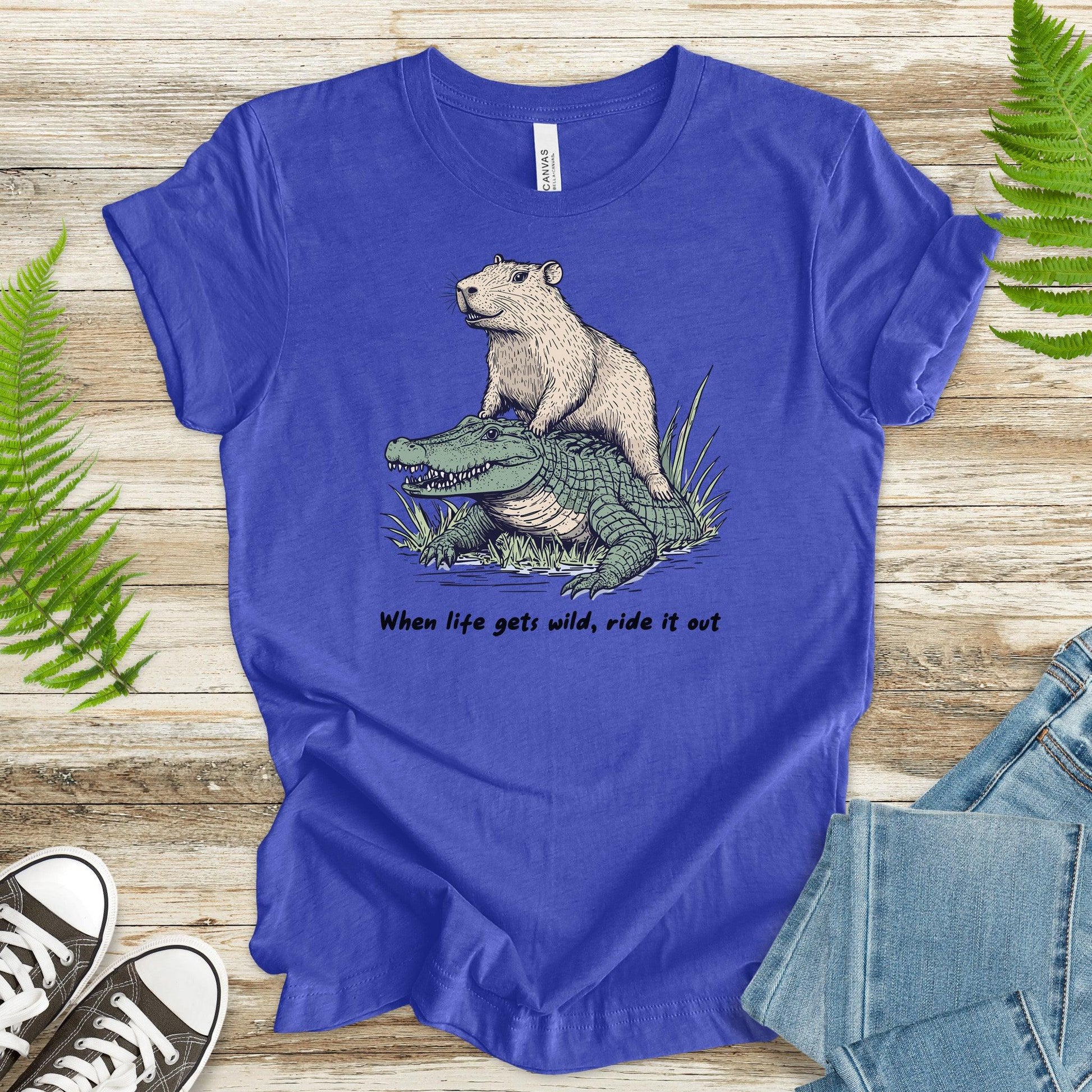 When Life Gets Wild T-Shirt – Capybara and Alligator Humor - TShirtree