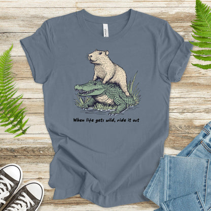 When Life Gets Wild T-Shirt – Capybara and Alligator Humor - TShirtree