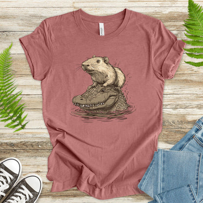 Capybara on an Alligator T-Shirt - TShirtree